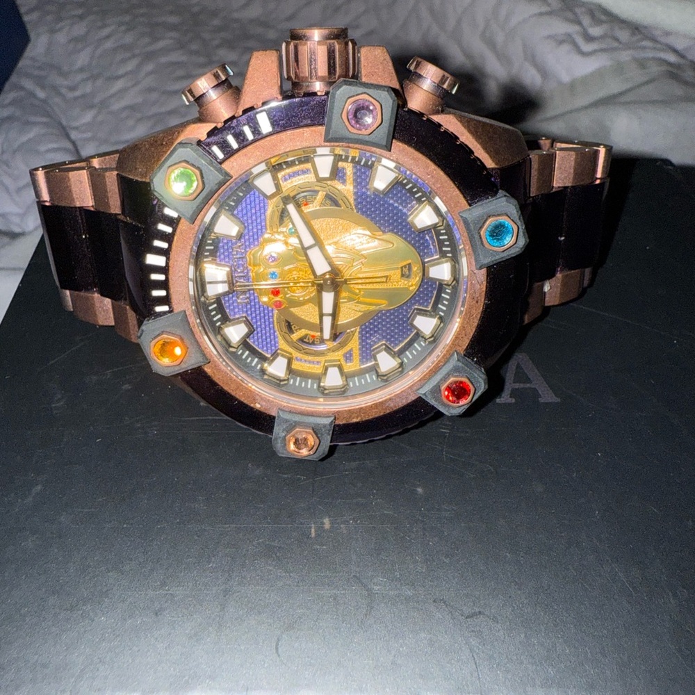 Invicta Limited Edition Marvel Thanos Bronze Watch with Multicolor Accents